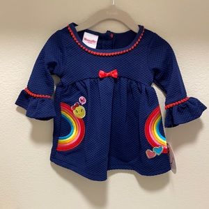 NWT- Navy rainbow tunic